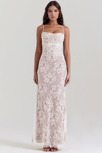 CELESTE - Abito maxi in pizzo
