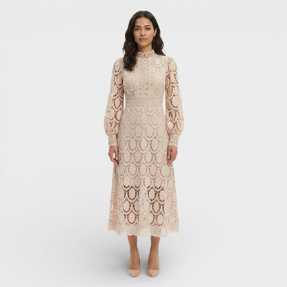Abito midi Pizzo Collo alto