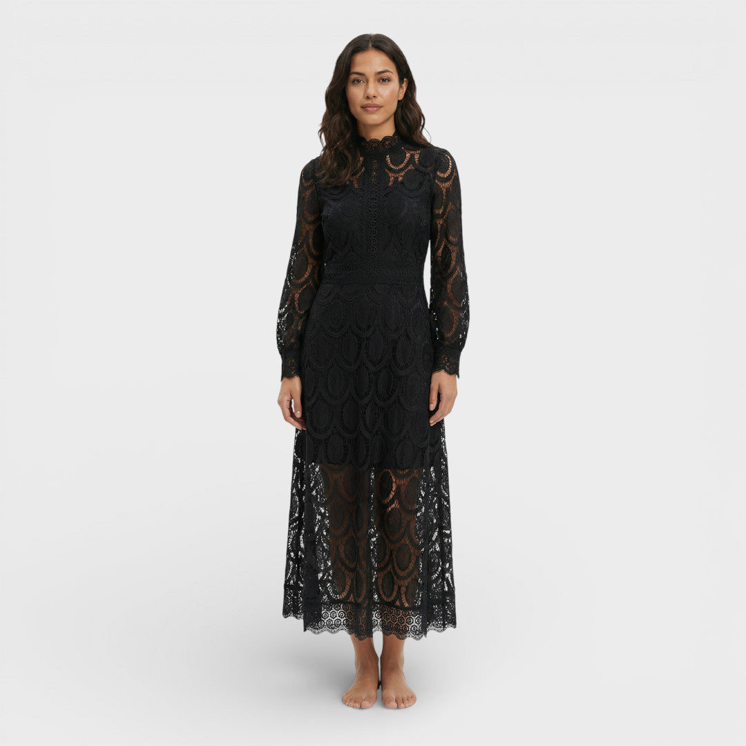 Abito midi Pizzo Collo alto