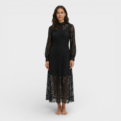 Abito midi Pizzo Collo alto