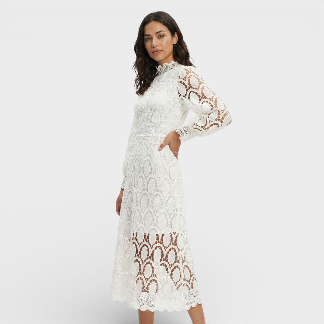 Abito midi Pizzo Collo alto