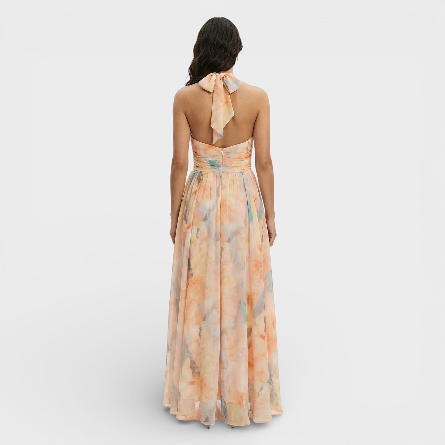 Abito maxi Stampa acquerello Halter