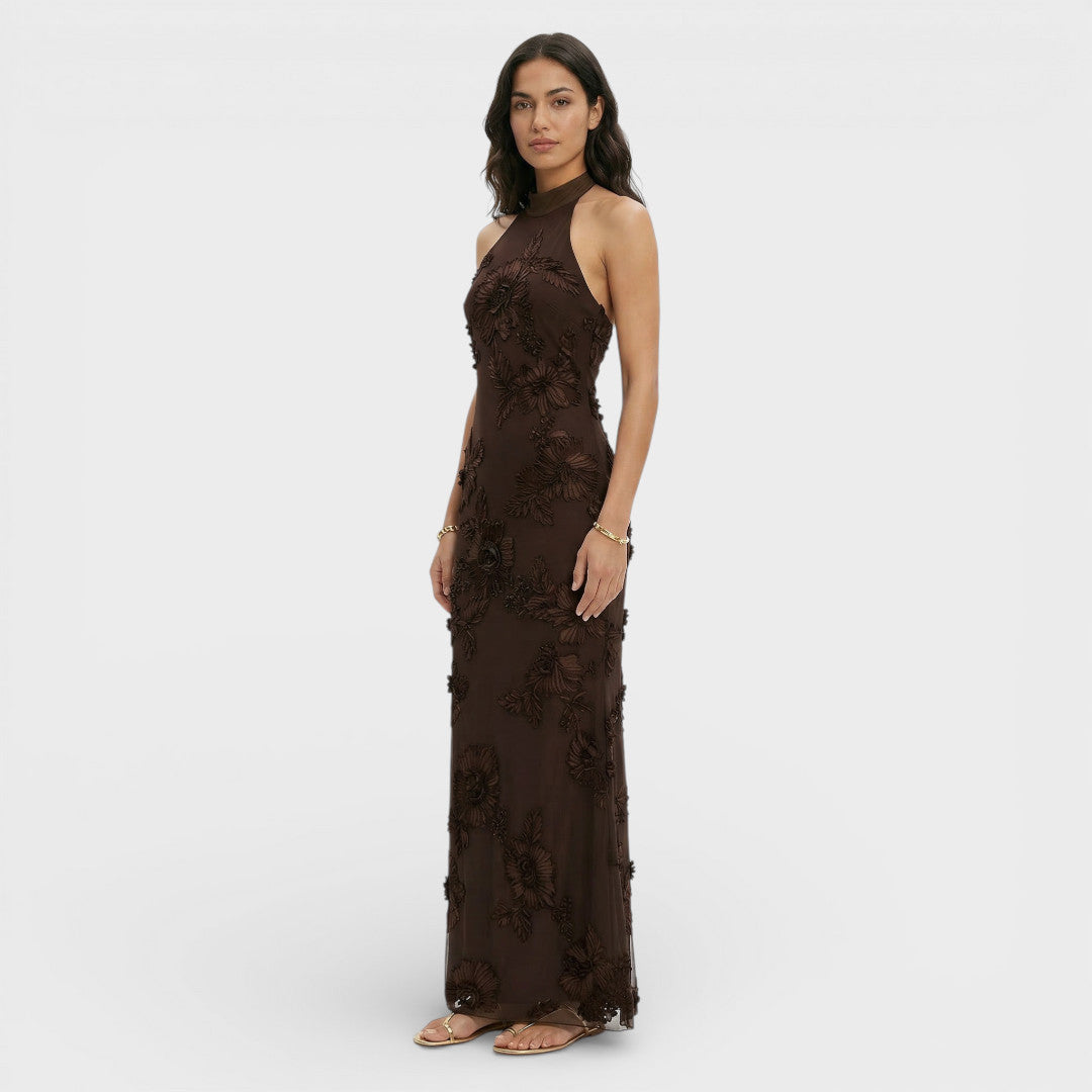 Abito maxi Ricamo Floreale donna