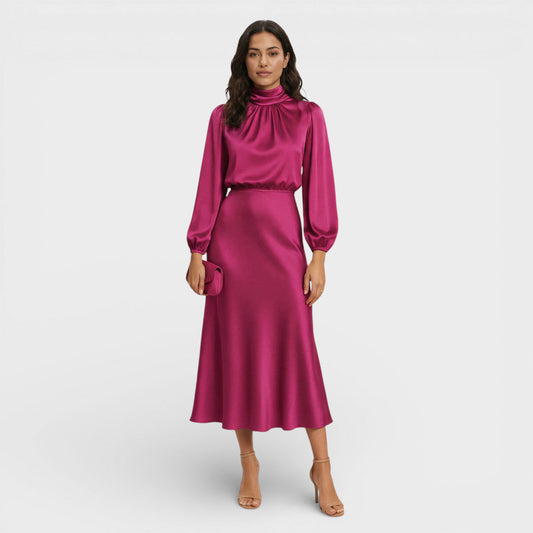 Abito midi donna Collo alto