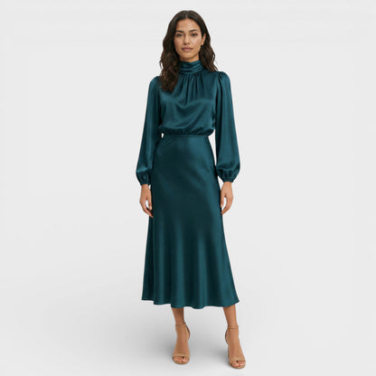 Abito midi donna Collo alto