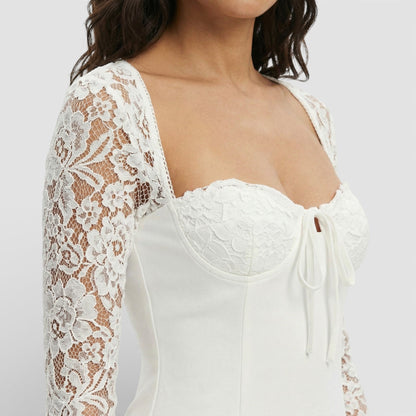 Abito mini Pizzo Manica Svasata