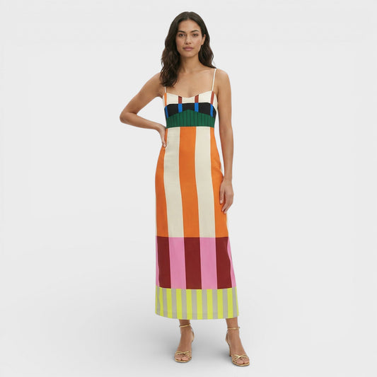 Abito maxi Righe Multicolore donna