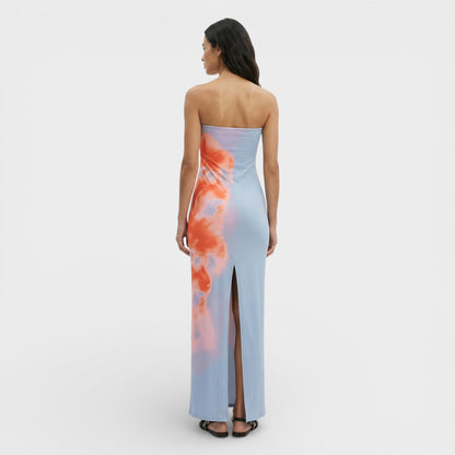 Abito maxi Strapless Stampa donna