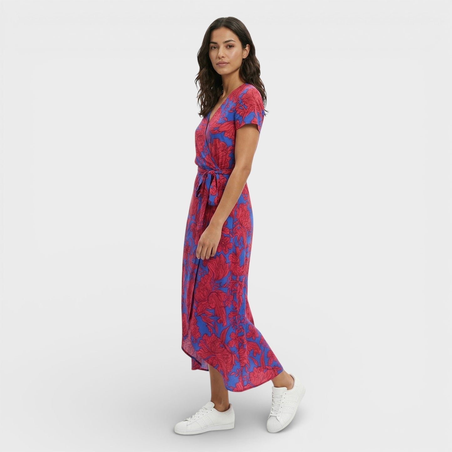 Abito midi Cruzado Floreale donna