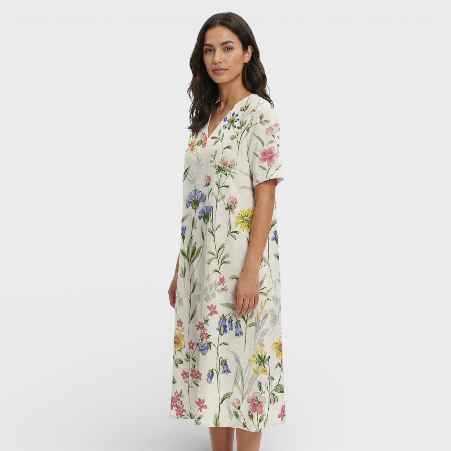 Abito floreale Scollo Pico donna
