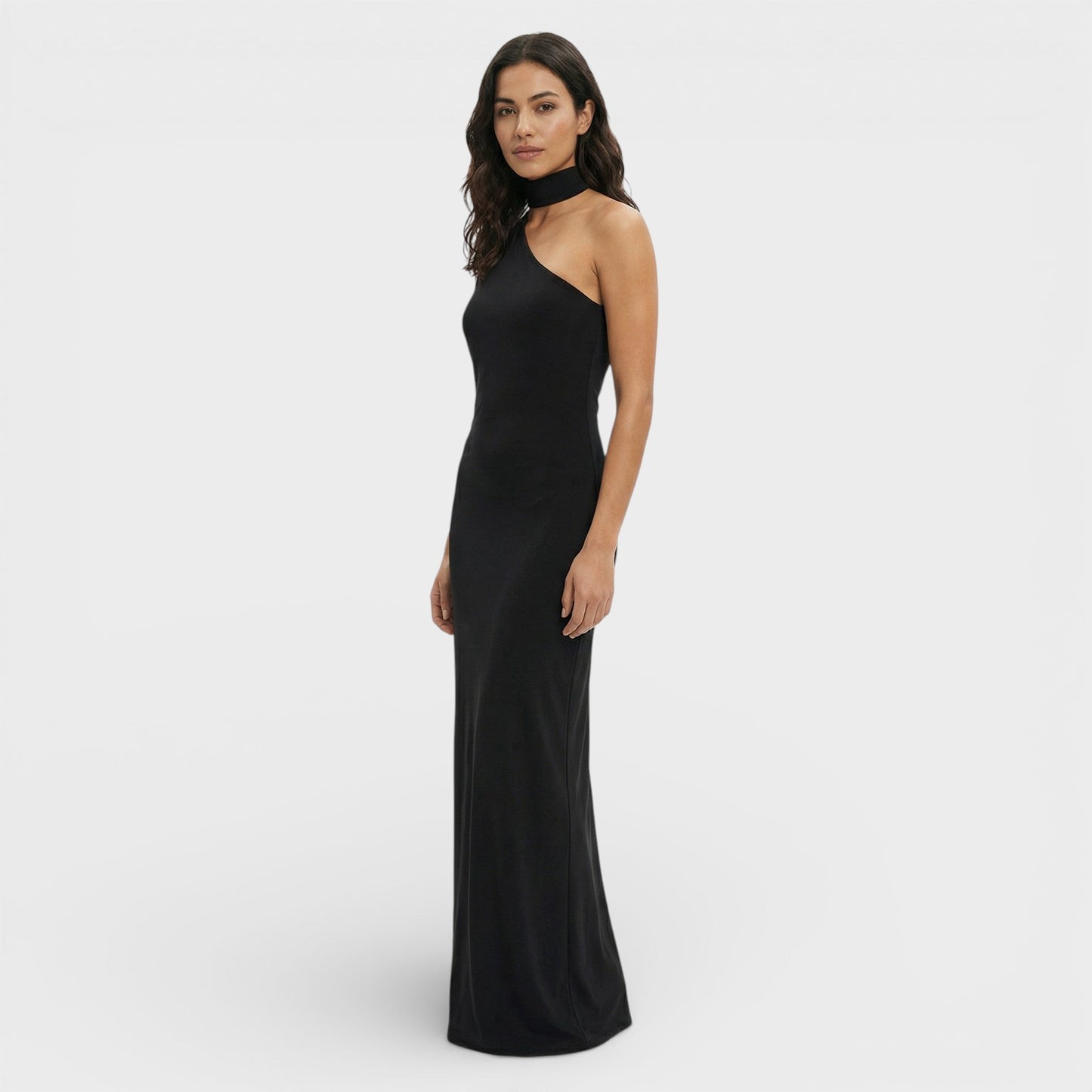 Abito maxi Halter Schiena Scoperta