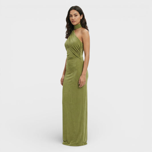 Abito maxi Halter Schiena Scoperta