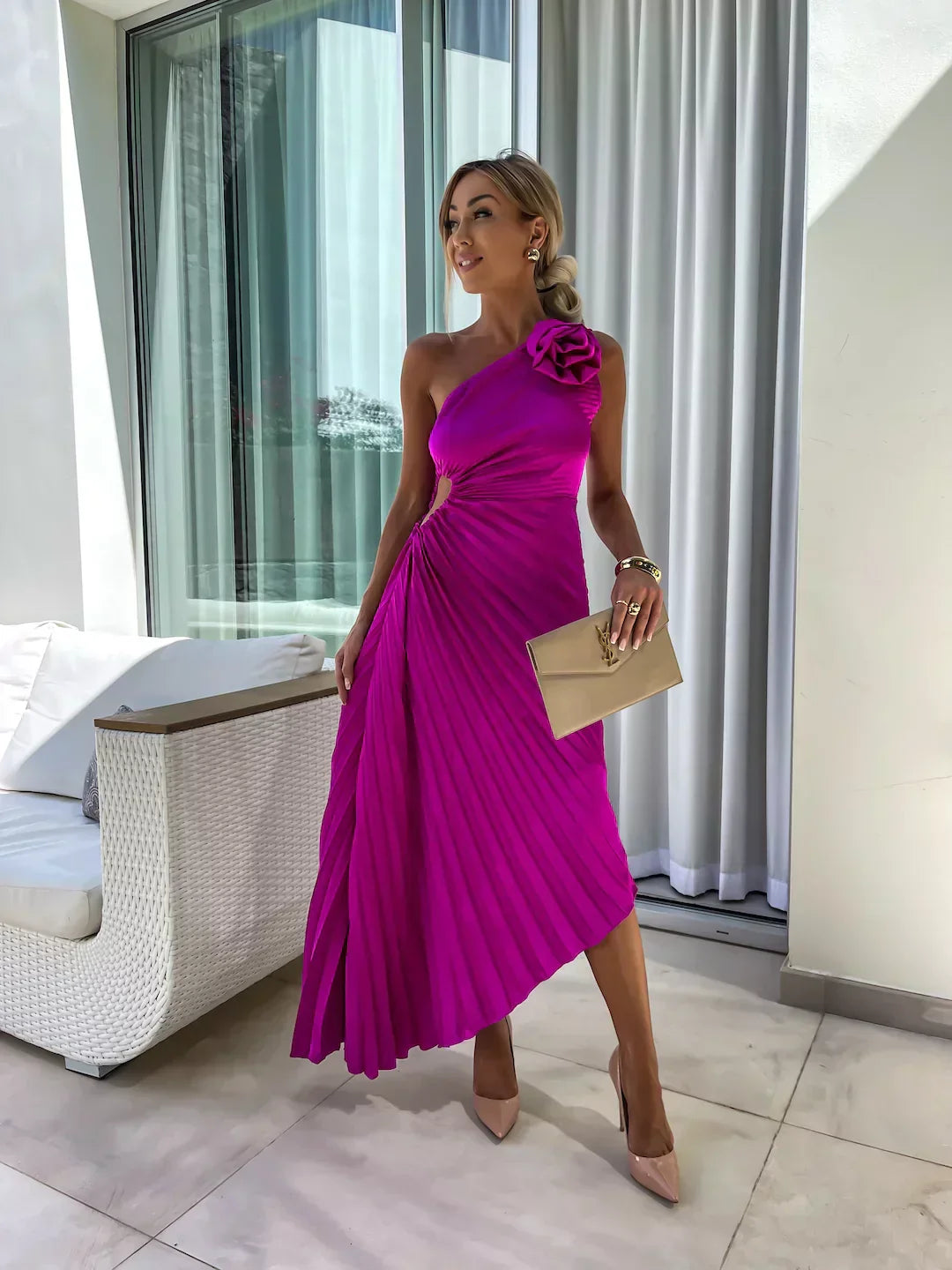 Lizbeth - Abito Maxi di Fiori con Hombro Descubierto
