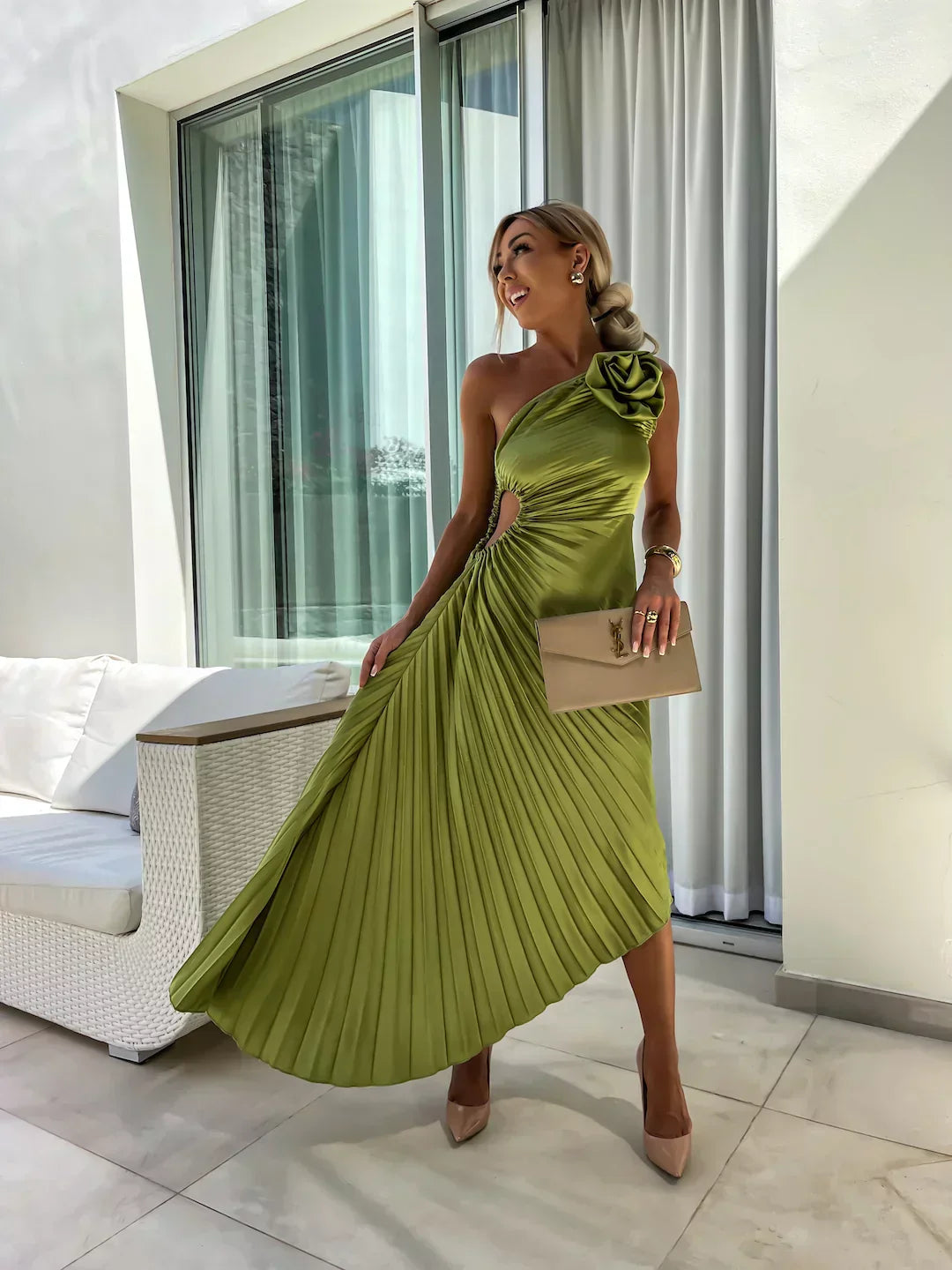 Lizbeth - Abito Maxi di Fiori con Hombro Descubierto