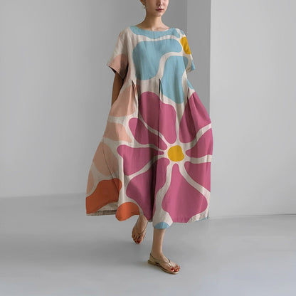 Daisy - Abito Maxi Morbido di Gran Onda Rétro