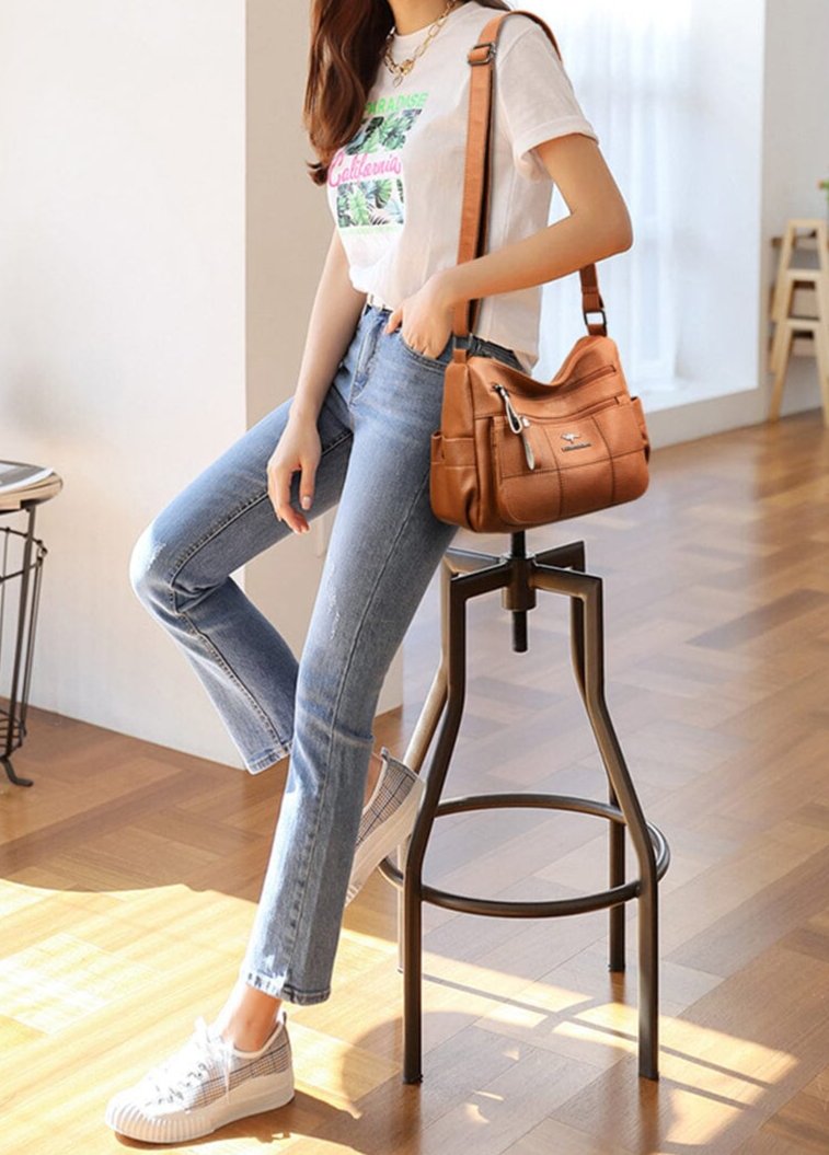 Evangeline | Borsa a Tracolla con Design Multistrato