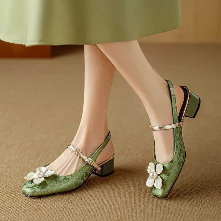 Genine - Scarpe con tacco con cinturilla trasera