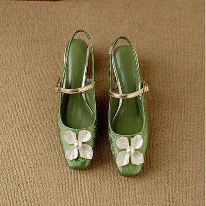 Genine - Scarpe con tacco con cinturilla trasera