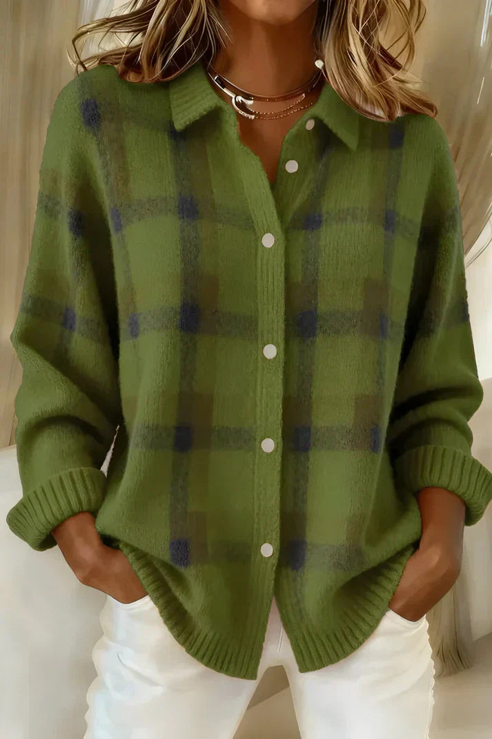 GISÈLE – CAMICIA DI MAGLIA A QUADRI MORBIDI