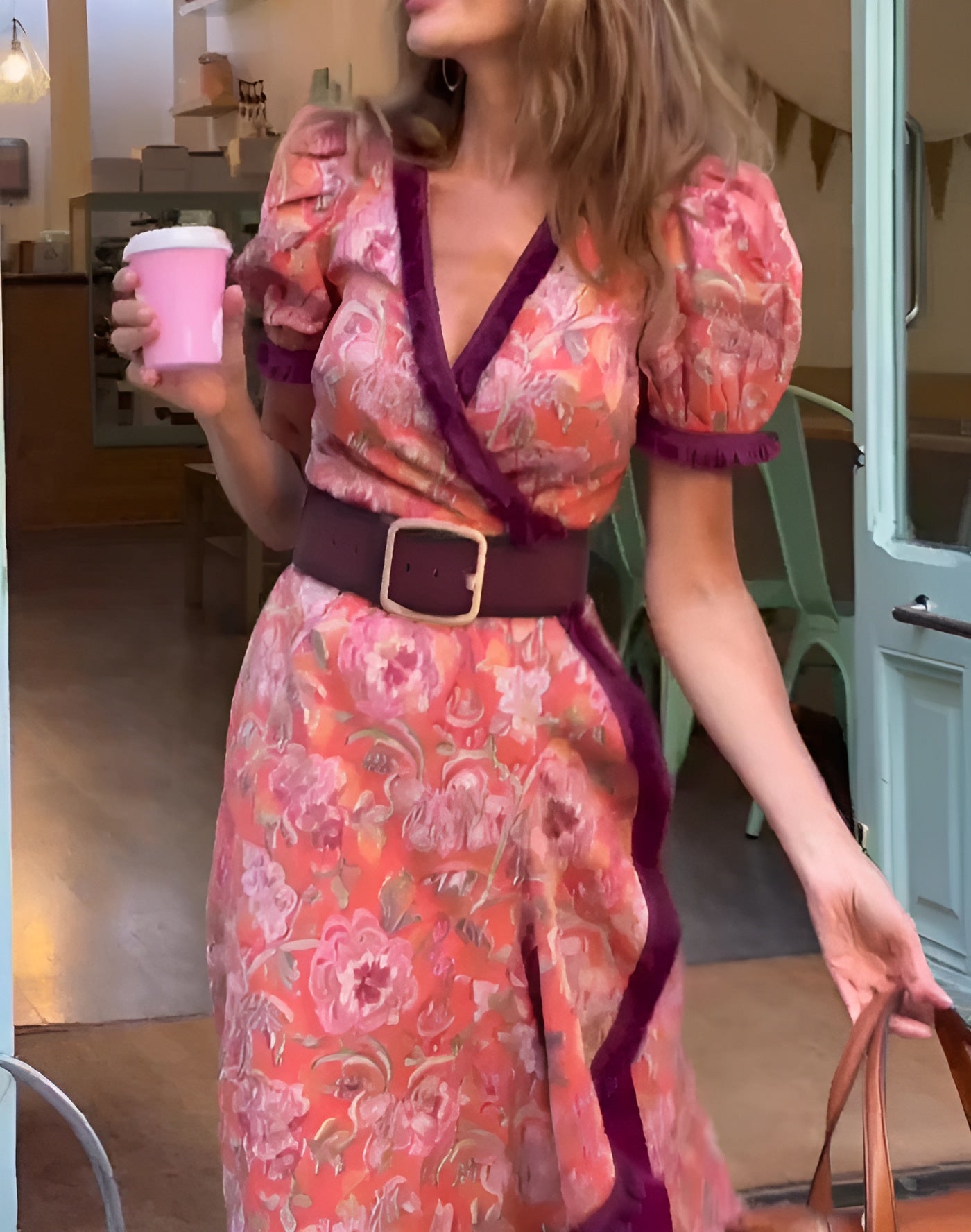BELLAMY – COMPLETO MAXI ROSA ROMANTICO