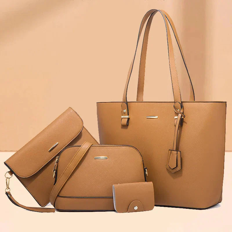 Ashby | Set borsa a mano e tracolla di pelle versatile di 3 Pezzi