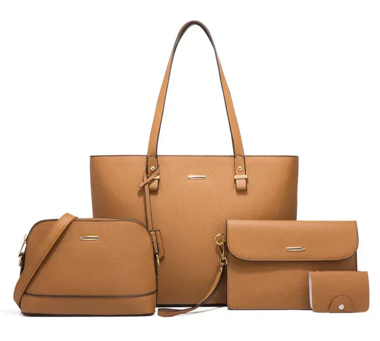 Set borsa a mano e borsa a spalla di 3 Pezzi di pelle