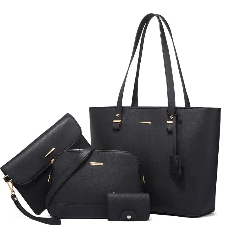Set borsa a mano e borsa a spalla di 3 Pezzi di pelle