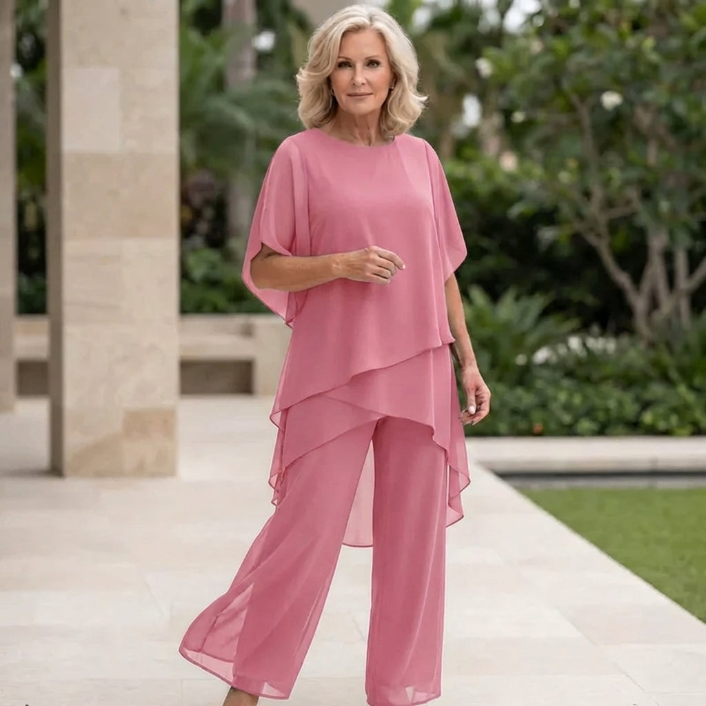 Set con pantaloni palazzo drapeados