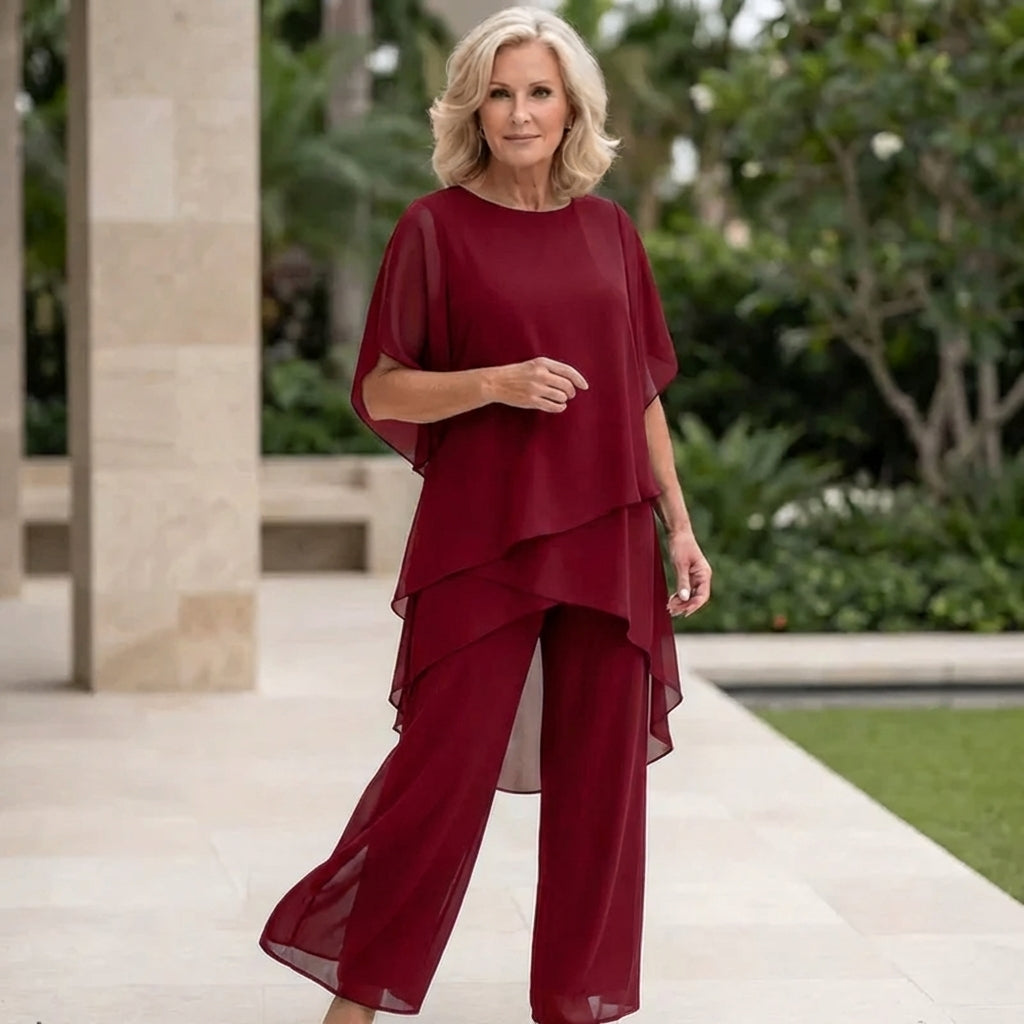 Set con pantaloni palazzo drapeados