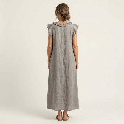 Abito lungo Josette - Eleganza Fluida con Volant