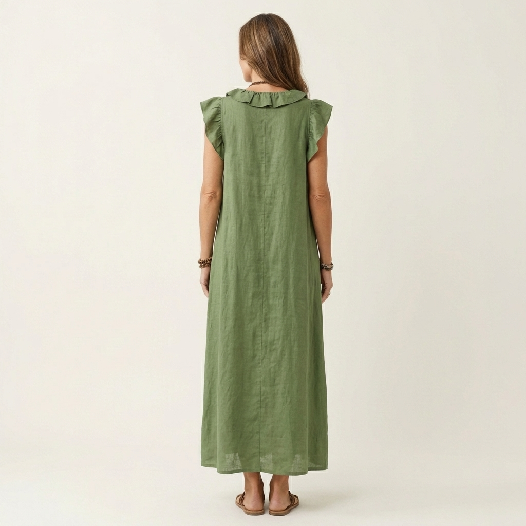 Abito lungo Josette - Eleganza Fluida con Volant