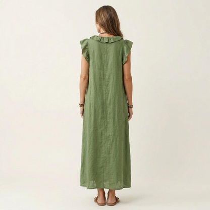 Abito lungo Josette - Eleganza Fluida con Volant