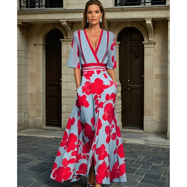 Ruby - Abito elegante con Fantasia Floreale