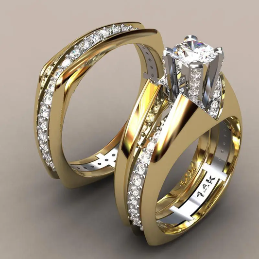 Anello vintage con cristallo placcato oro