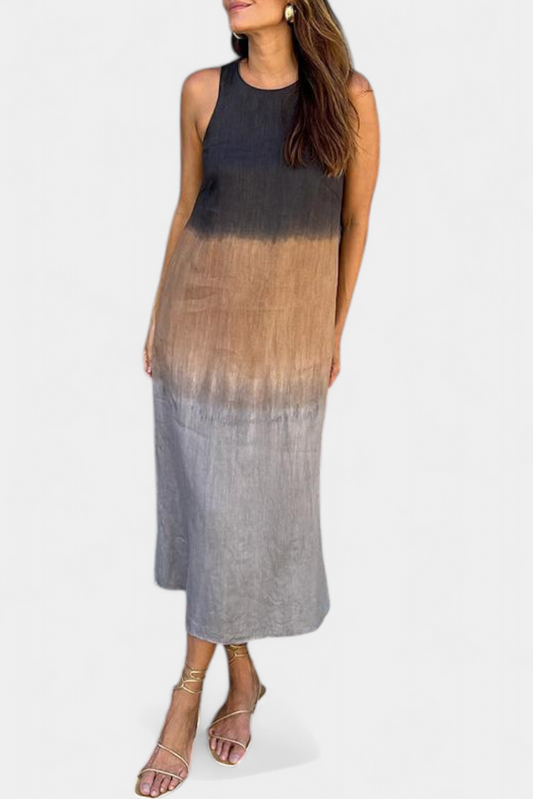 Taerra Abito Senza maniche con stile Tie-Dye in Degradé