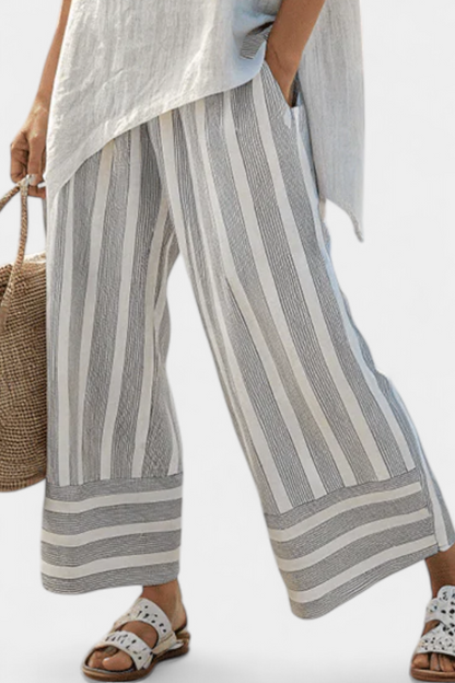 Talvora | Blusa Asimmetrica Elegante e Pantaloni Rayados