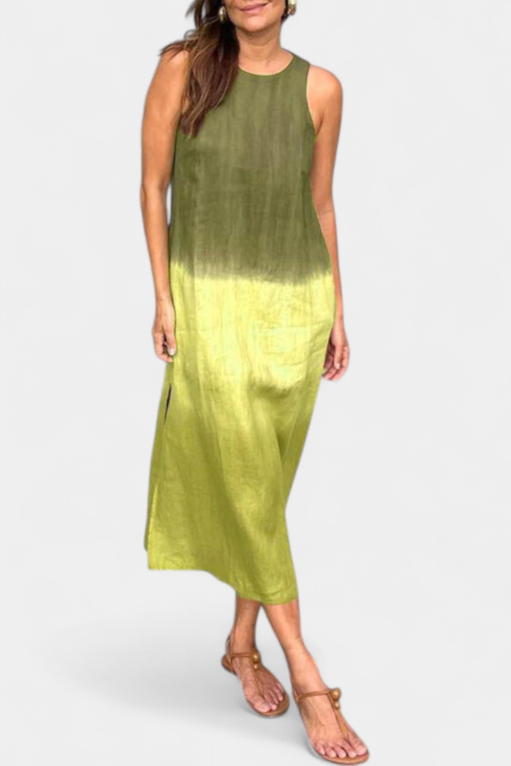 Taerra Abito Senza maniche con stile Tie-Dye in Degradé