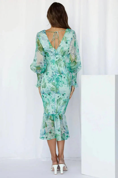Miley - Abito Midi con Stampato Floreale