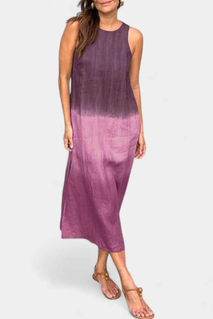 Taerra Abito Senza maniche con stile Tie-Dye in Degradé