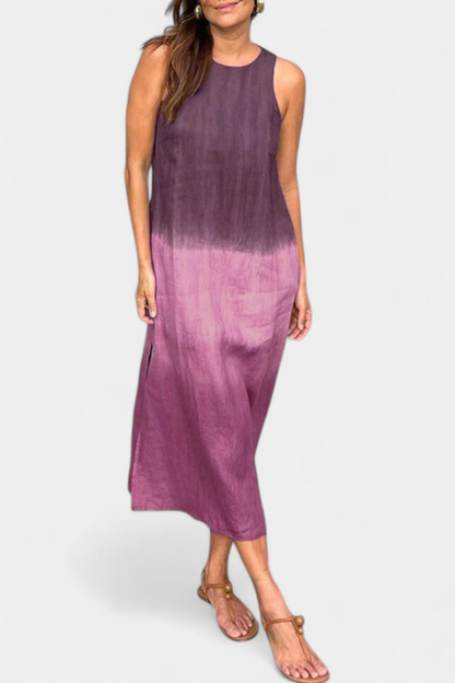 Taerra Abito Senza maniche con stile Tie-Dye in Degradé