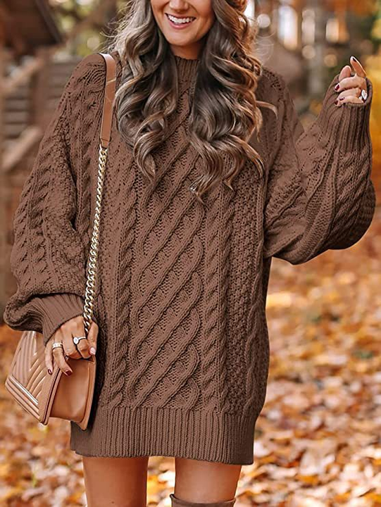 Chloé – Abito maglione in maglia intrecciata