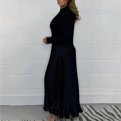 CAMILLA – ABITO MAXI CON MAGLIONE E GONNA PLISSETTATA
