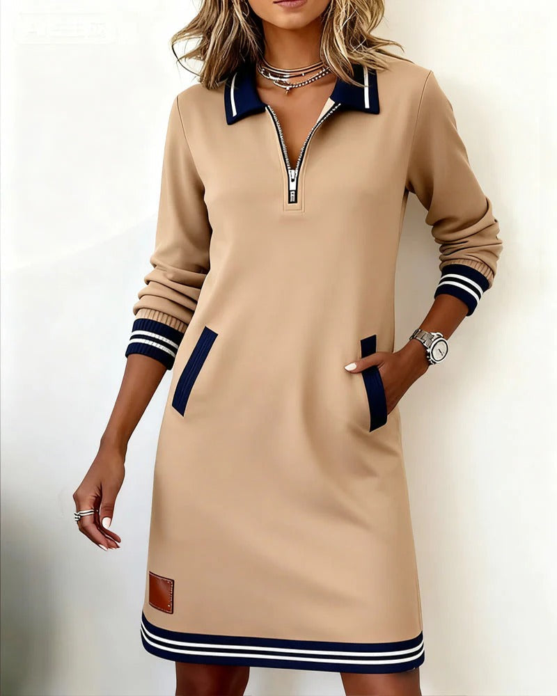 Abito in cotone di manica lunga chic