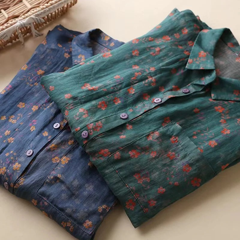 Maribel – Camicia Floreale di Media Tapeta