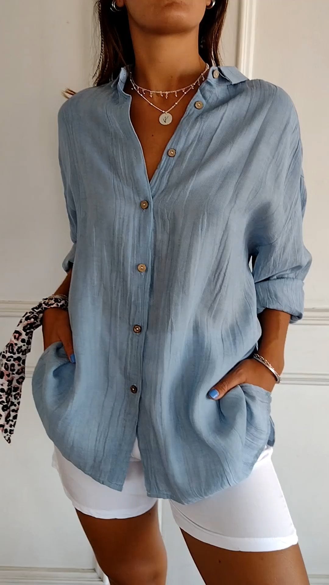 Sasha™ | Camicia elegante con Pliegues