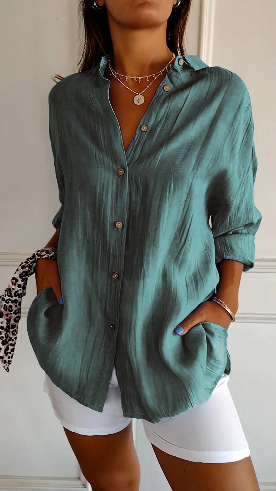 Sasha™ | Camicia elegante con Pliegues
