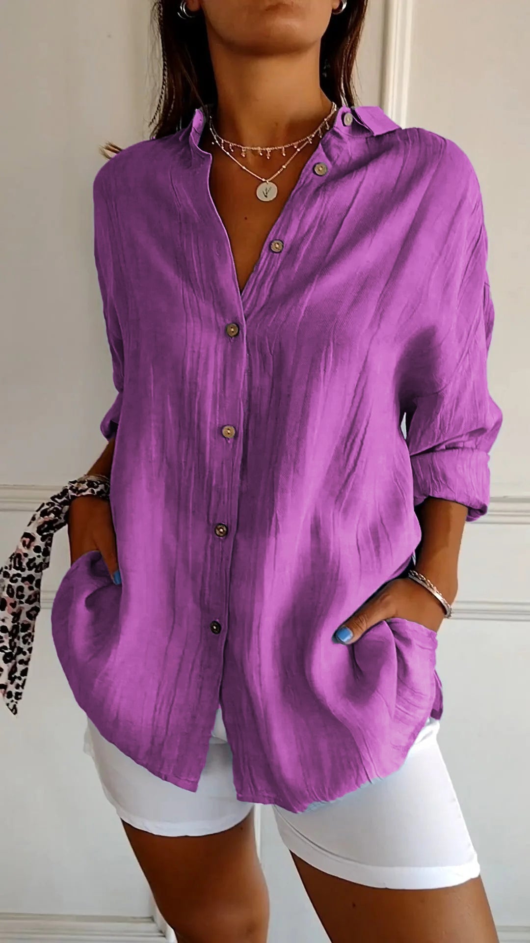 Sasha™ | Camicia elegante con Pliegues