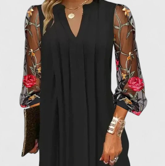 NICOLE – ABITO MINI RICAMO ELEGANTE