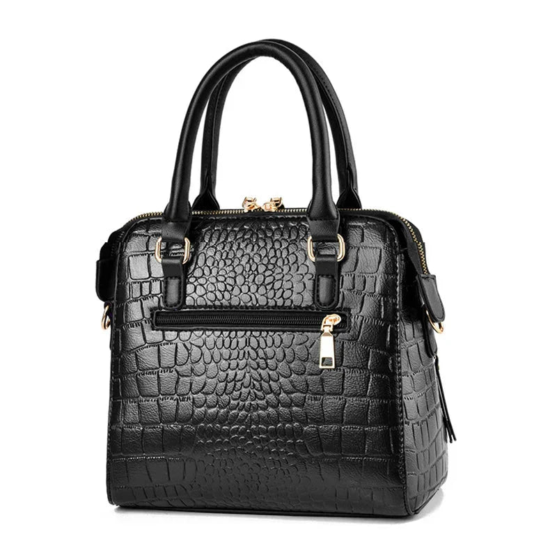 Borsa in Pelle Effetto Coccodrillo