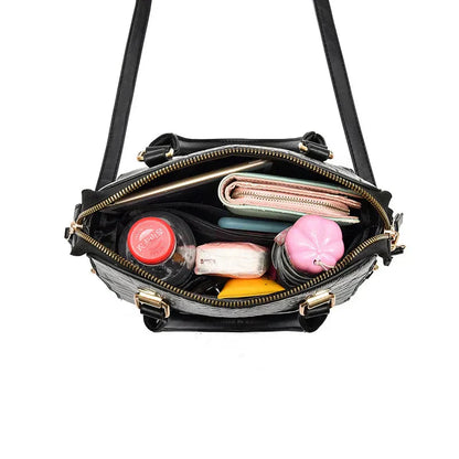 Borsa in Pelle Effetto Coccodrillo